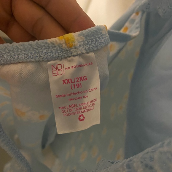 Floral baby blue summer dress - Picture 3 of 3